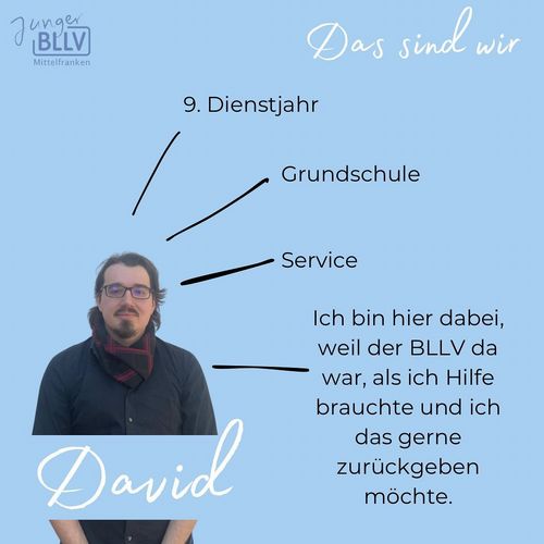 Vorstellungsrunde ✨#9

David ist schon lange bei uns dabei und hat sich unter anderem schon um die Kasse gekümmert. Jetzt ist er für den Service zuständig. 
David übernimmt jedes Jahr den „Crashkurs Kolloquium“ zusammen mit seiner Frau. Beide kennen sich super mit Schulrecht aus!💪🏼

David ist auch noch im Land tätig. Auch er ist somit Teil des erweiterten Vorstandes und somit auch an verschiedenen Aspekten der Vereinsarbeit beteiligt. 

Danke David, dass du immer so ein offenes Ohr für andere hast !

Du möchtest mal bei uns schnuppern? Kein Problem! Melde dich einfach bei uns in den DM‘s!

#bllv #bllvmittelfranken #jungerbllv #jungerbllvmfr #lehramt #lehramtnürnberg #lehramterlangen #teacher #instateacher #instalehrerzimmer